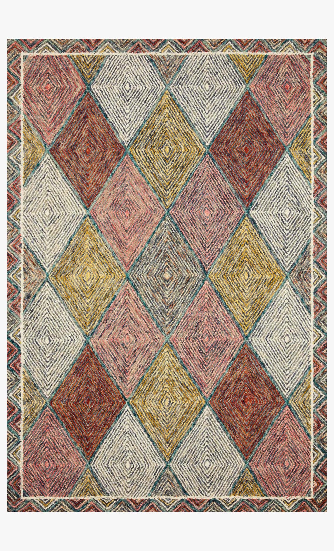 Loloi II Spectrum Collection - Contemporary Hooked Rug in Turquoise & Fiesta (SPE-02)