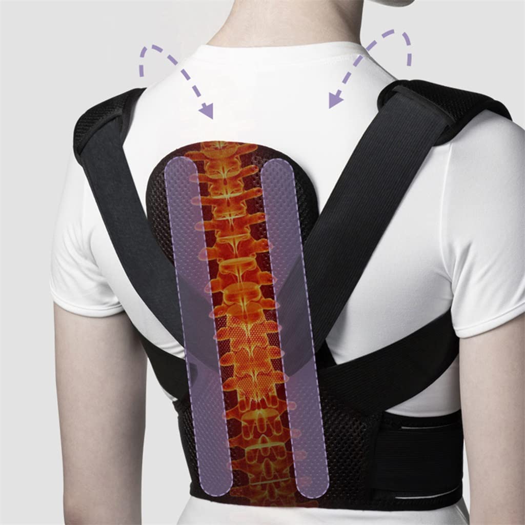 Adjustable Posture Corrector Back Waist Support Spine Brace Belt Trainer with 2 Alloy Plates Unisex(L code)