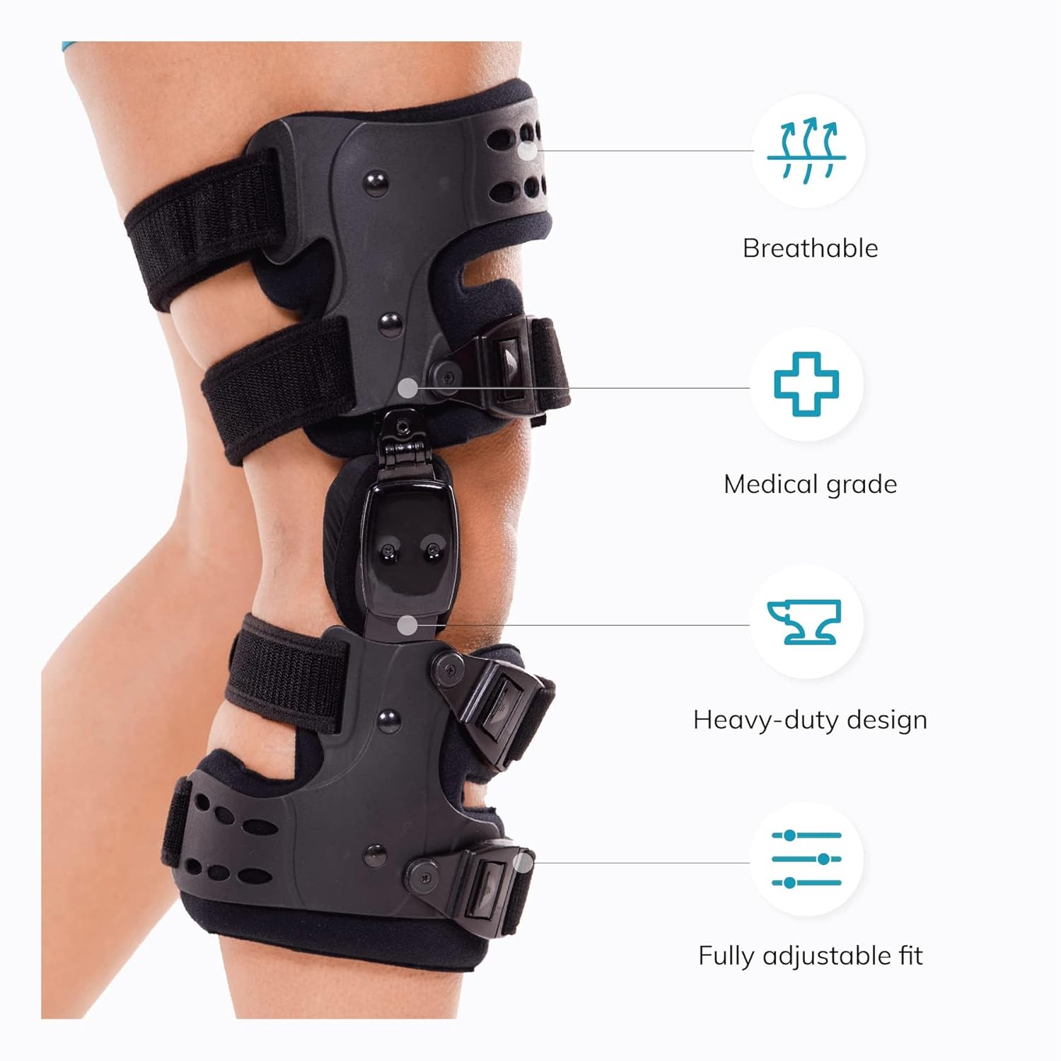 BraceAbility Osteoarthritis Unloader Knee Brace - Best Unicompartmental OA Support for Bone on Bone Arthritis Pain, Medial or Lateral Compartment Valgus Unloading, Arthritic Cartilage Repair (Left)