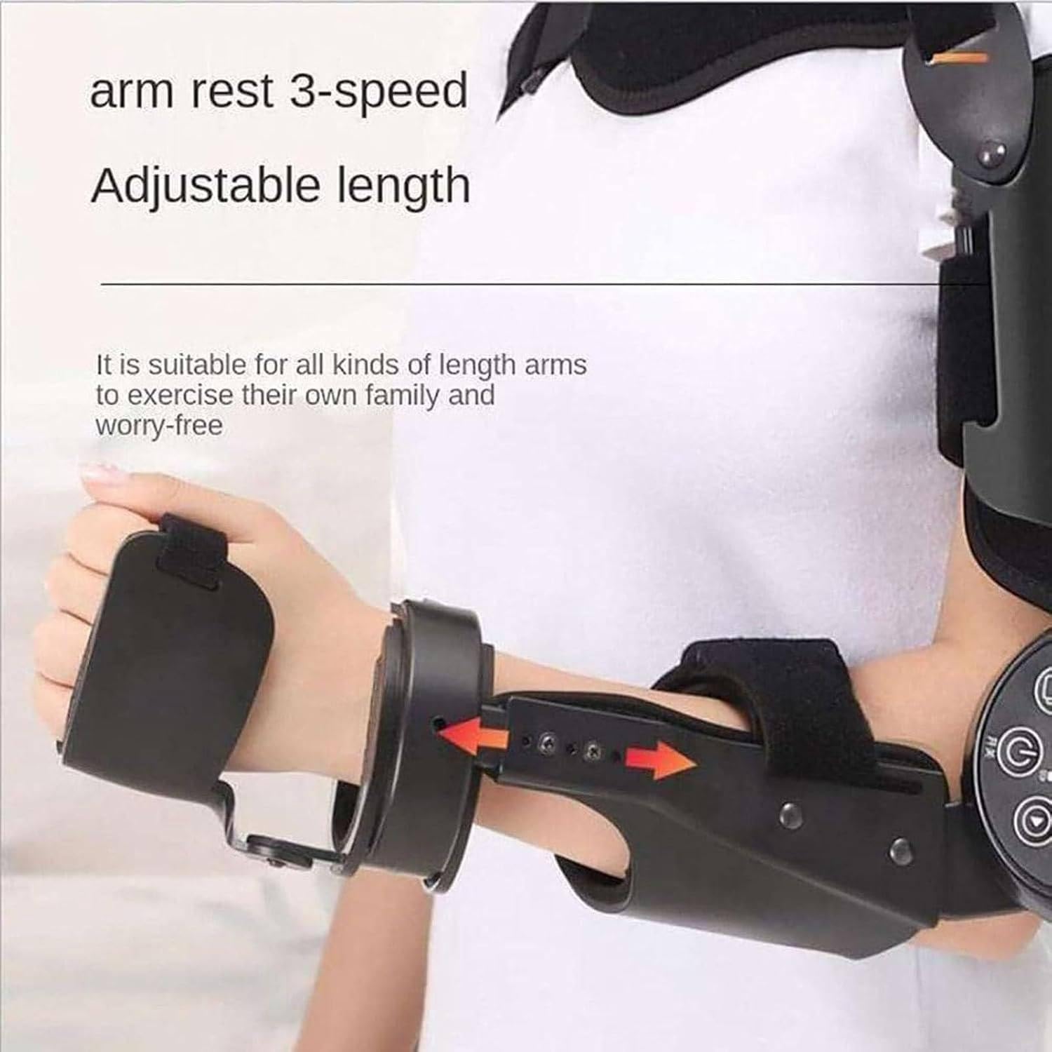 Electric Elbow Wrist Joint Rehabilitation Device,Arm Traction Equipment,Upper Limb Arm Rehabilitation Training Device,with Remote Control Hinged Elbow Support Arm Exerciser,Left (Right)