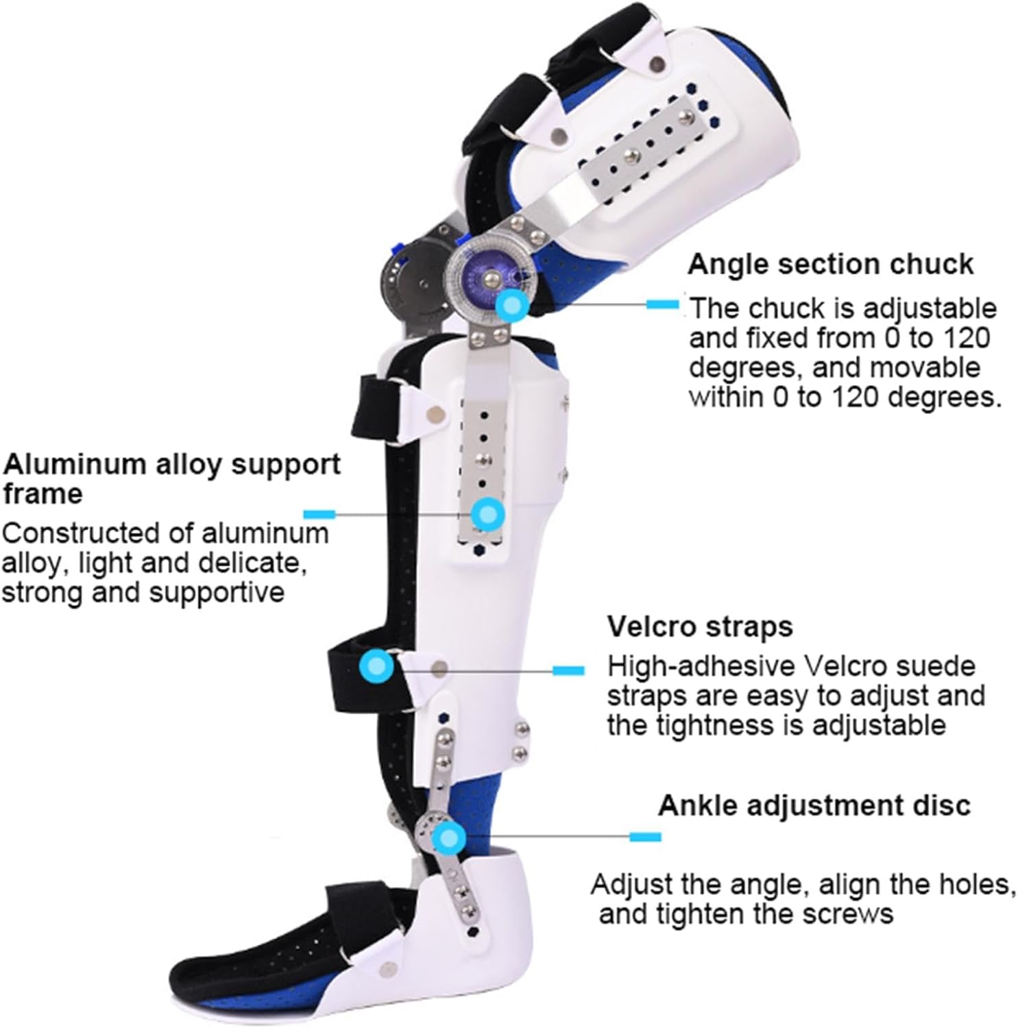 Adjustable ROM Hinged Knee Brace with Side Leg Stabilizers, Post Op Knee Support Orthosis Immobilizer for Women and Men Knee Pain Left Leg and Right Leg,Right