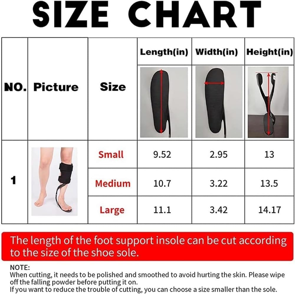 Foot Drop Orthosis,Ankle Foot Orthosis, Gait Assist Support Bracket Ankle Brace Correct Stroke Recovery Equipment Foot Support Hemiplegia Orthopedic Shoes (Color : Left, Size : Small)