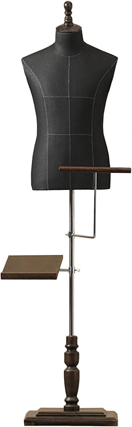 Mannequin Body Female Dress Form Male Mannequin Torso with Pants Rack/Shoe Support, Adjustable Height Mens Dress Form for Displaying Clothes, Easy to Assemble (Without Arms )