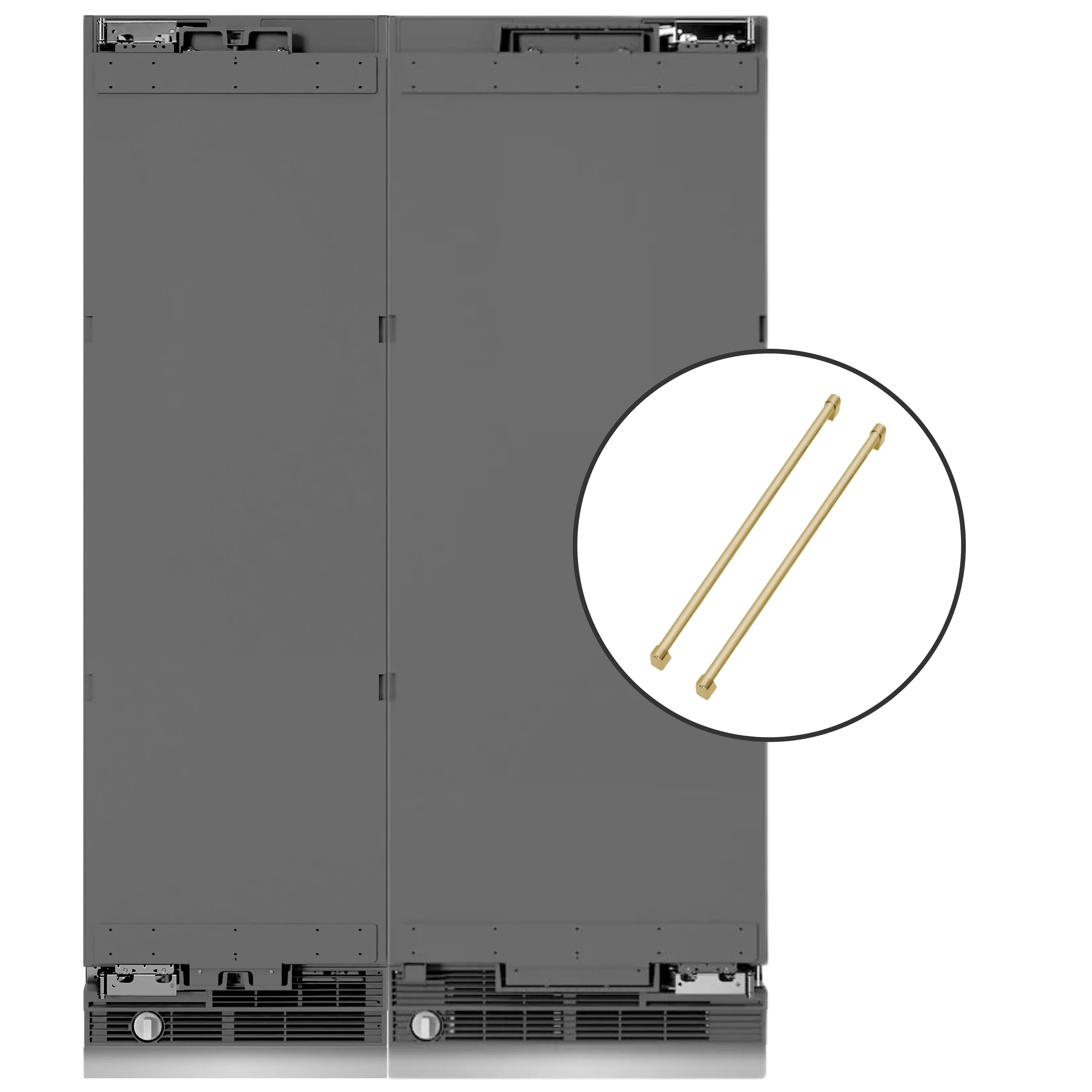 ZLINE 54-Inch Column 16.7 Cu. Ft. Refrigerator and 12.4 Cu. Ft. Freezer in Panel Ready with Champagne Bronze Accent