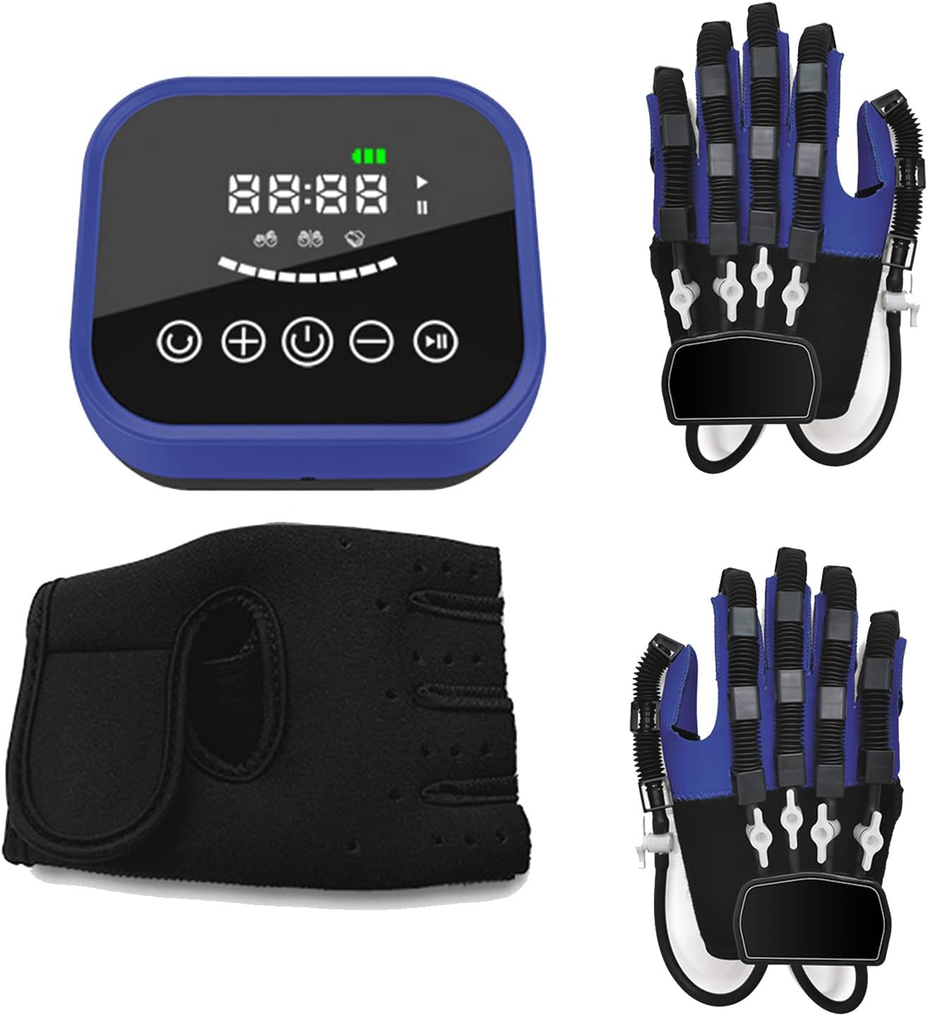 Both Hands Rehabilitation Robot Gloves with Single Finger Training and Mirror Mode, LCD Touch Screen/Timing/Intensity can be Adjusted for Hand Dysfunction Patients