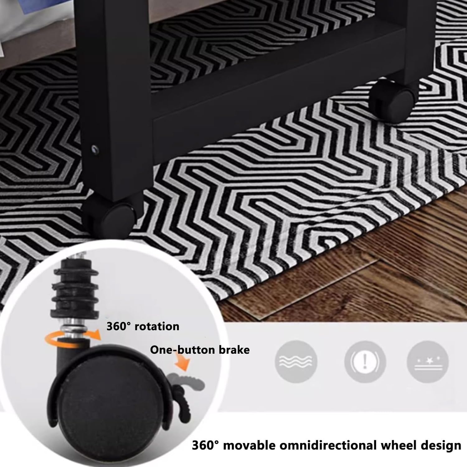 Over Bed Table with Wheels, Generic Overbed Table, Rolling Bed Table with Baffle, Dining Tables Or Laptop Bed Tables for Home Office Hospital Workstation(White A,120cm/47.2in)