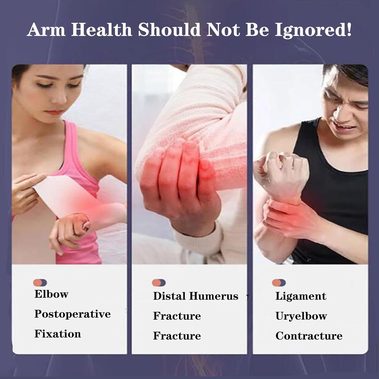 SFKLYU Hinged Elbow Brace Post Elbow Brace with Strap Post Elbow Brace Stabilizer Hand Arm Splint Supporting Recovery from Postoperative Arm Injury,Right