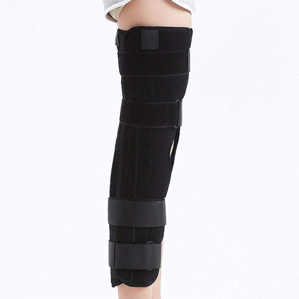 Adjustable Knee Support Joint Brace Surgical Fixation Stabilization Fracture Support Immobilizer Brace, Before and After Surgery Splint - Post Op Immobiliser,Black-L