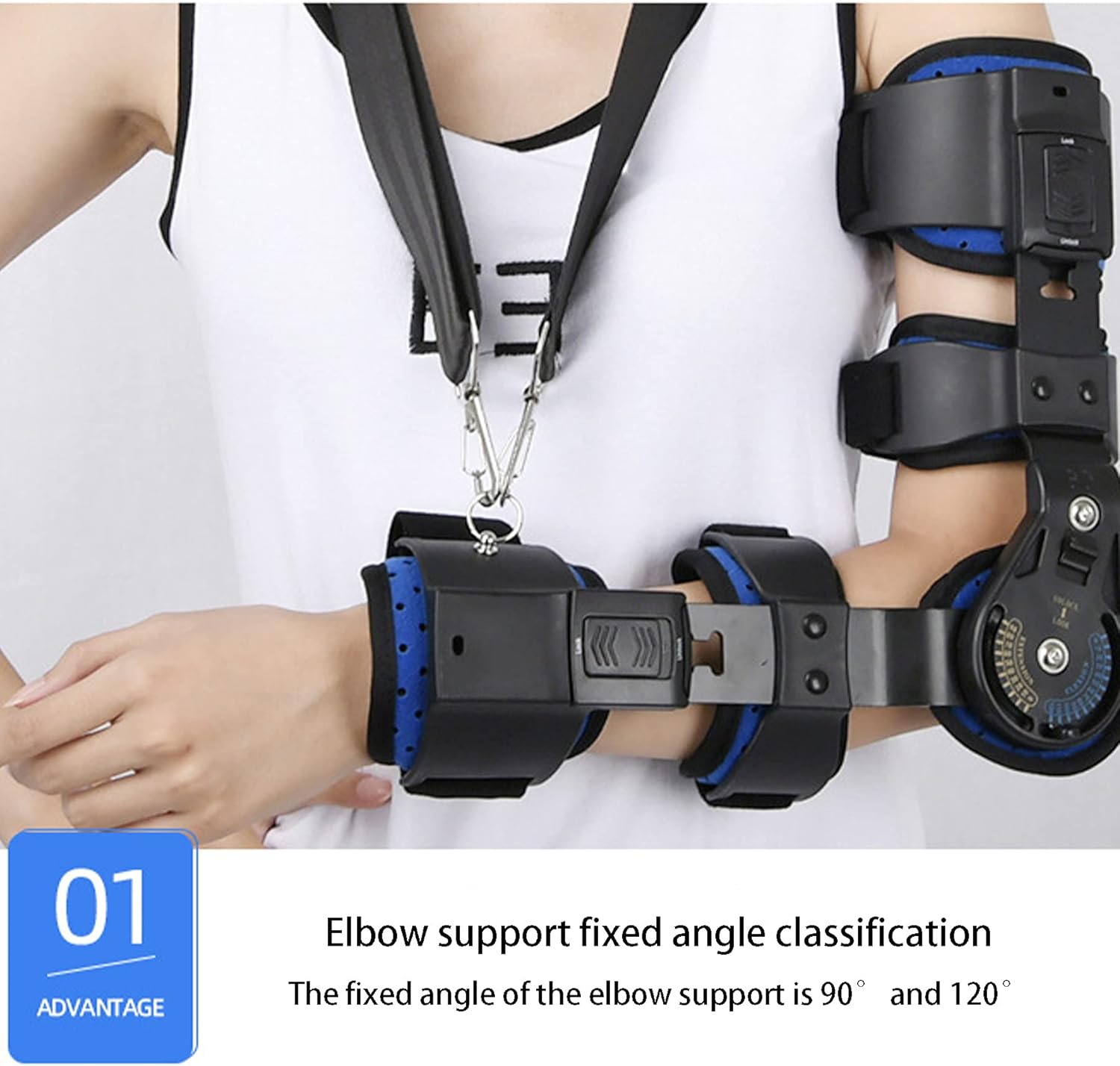ROM Hinged Elbow Brace with Shoulder Sling Stabilizer for Post-op Surgery Recovery Ligament and Tendon Stabilizer Splint Arm Injury Repairs and Dislocation by Brace Align,Right