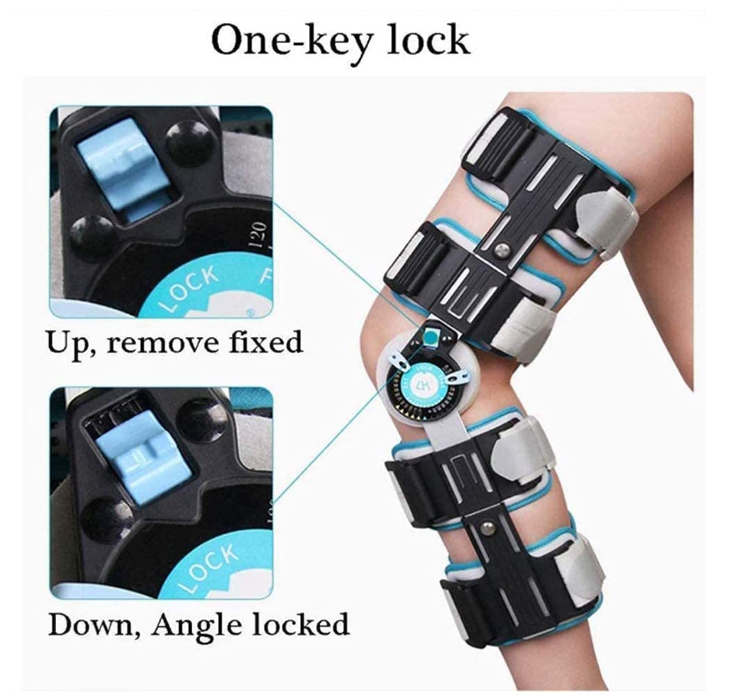 Universal Knee Brace Hinged Adjustable, Knee Orthosis Post Operative Injury Support Hinged Knee Brace Telescoping For Men Women.(