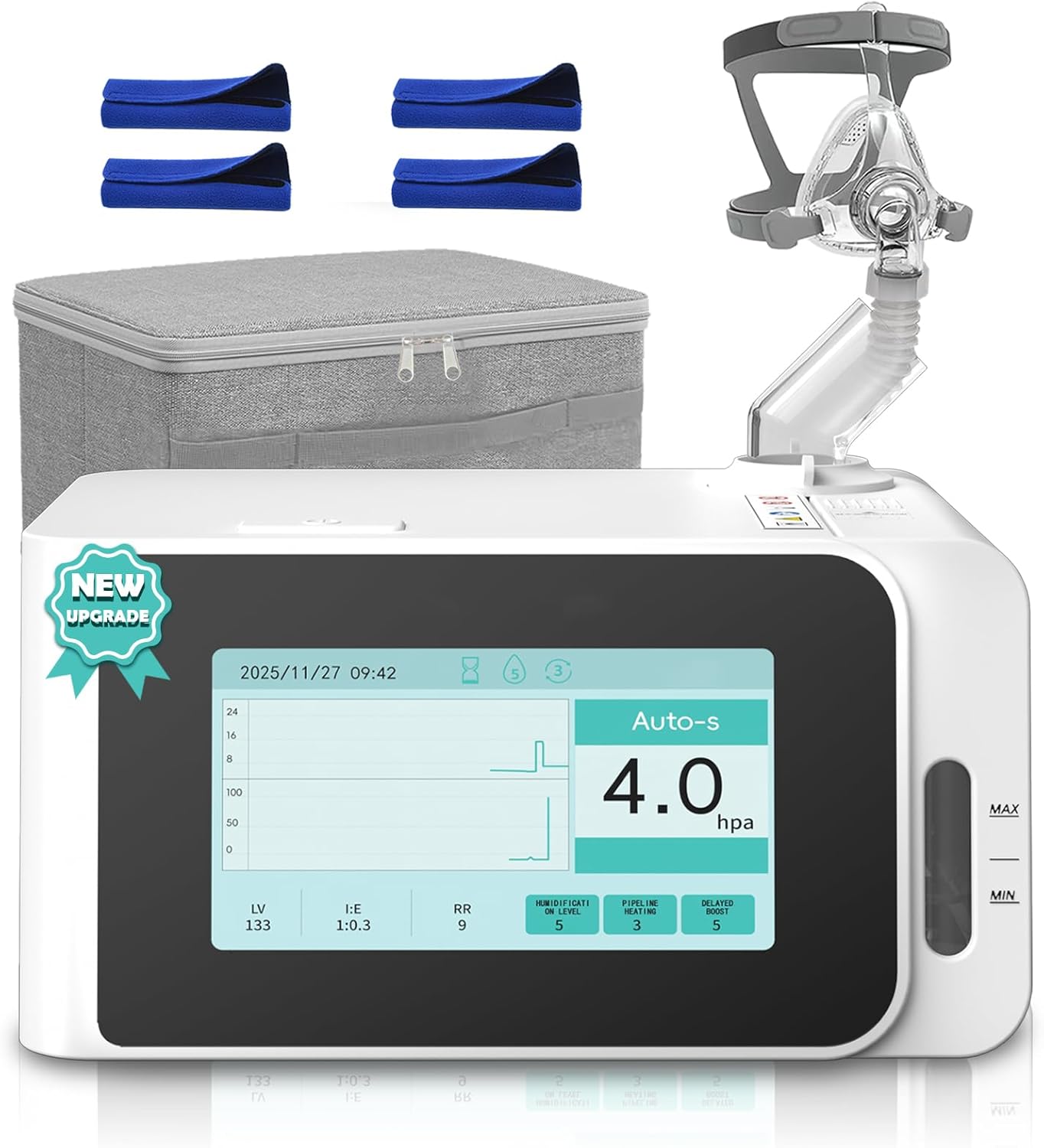 Auto Silent Breathing Support Device, Intelligent Temperature and Humidity Adjustment, Comfortable Sleep at Night, Home Portable Health Equipment, Easy to Operate with Safety Reminder