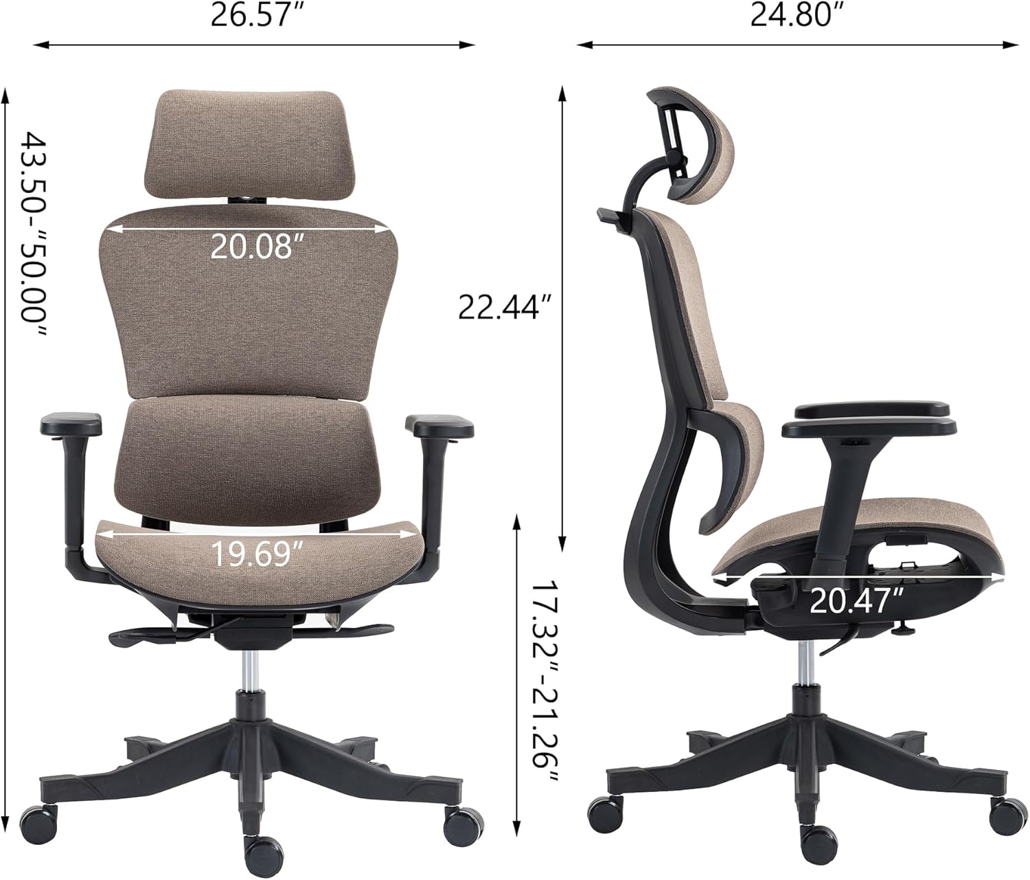 Ergonomic High Back Mesh Office Chair with Flip-Up Arms - 4D Adjustable Armrests, 120° Recline & Lumbar Support for Home Office, Gaming and Computer (Brown, Model E)