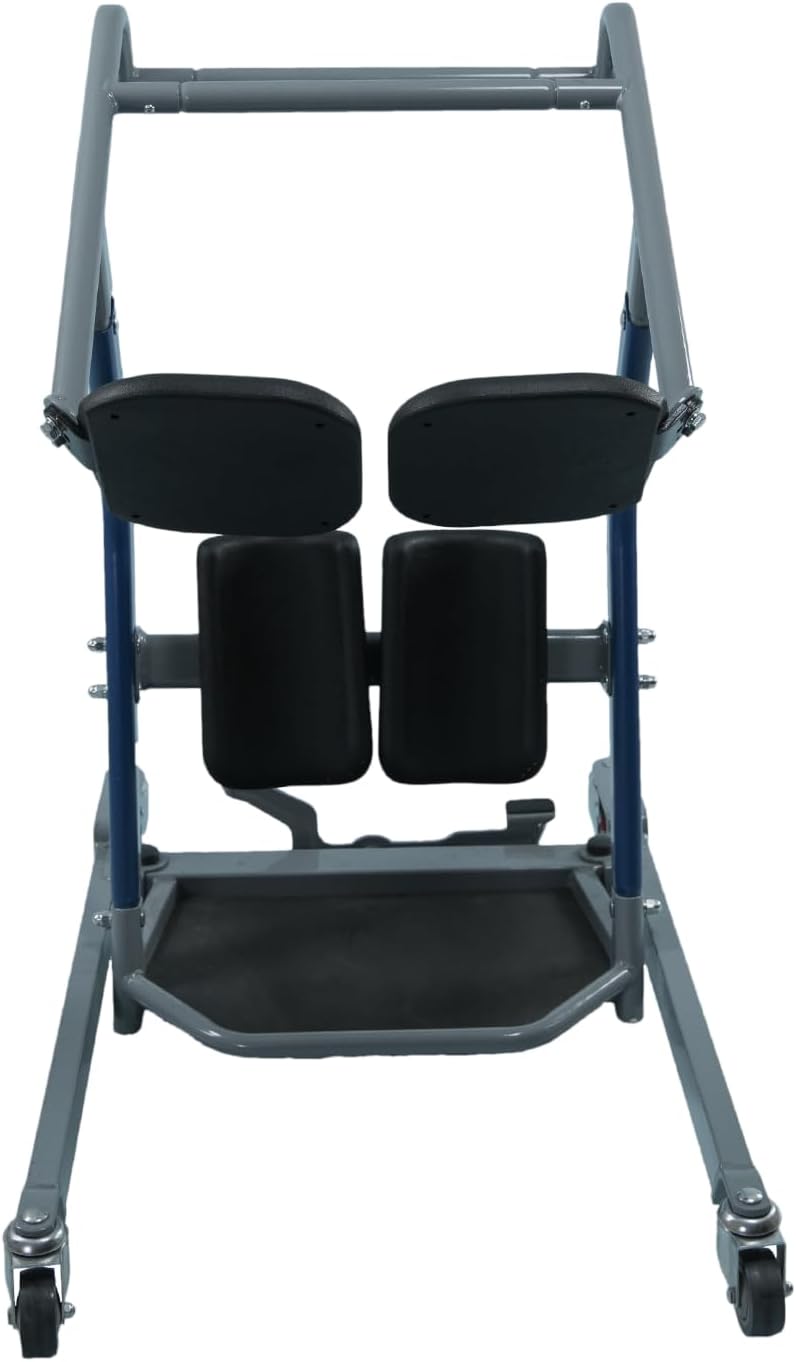 BestMove STA450 Standing Transfer Aid - 450lbs Capacity, Adjustable Base, Folding Seats, Dual Knee Pads, Non-Slip Foot Rest, Grab Bar, Side Support Strap Hooks, for Caregivers