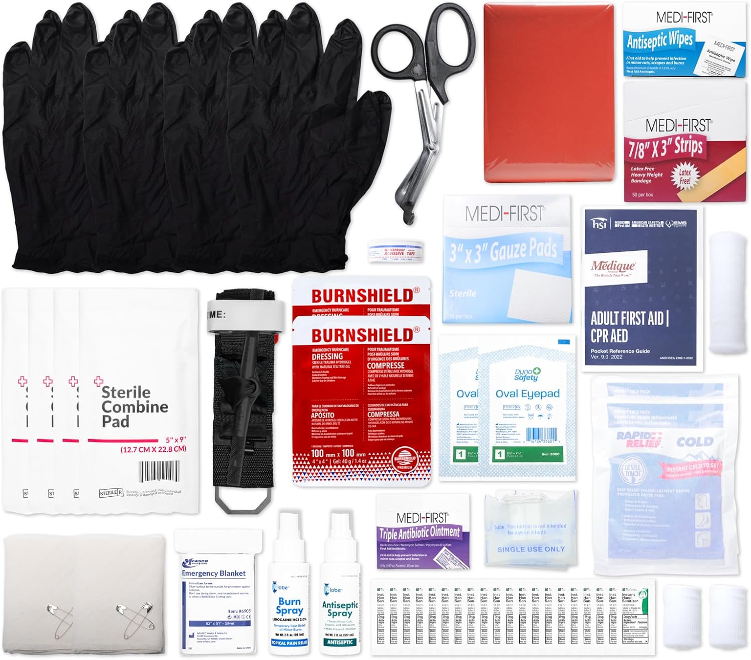 MFASCO ANSI Class B First Aid Kit - Durable Plastic First Aid Box for Business, Workplace Kit for Home - Fully Stocked with Essential Supplies for Safety & Emergencies, Economical Kit Box