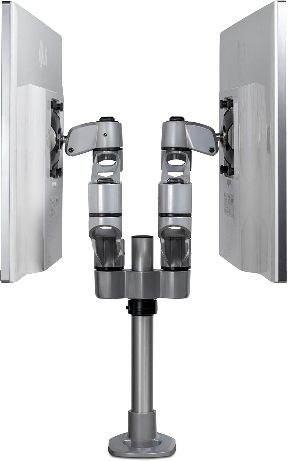 StarTech.com Desk Mount Dual Display Arm, Premium Articulating VESA Mount for Screens up to 27