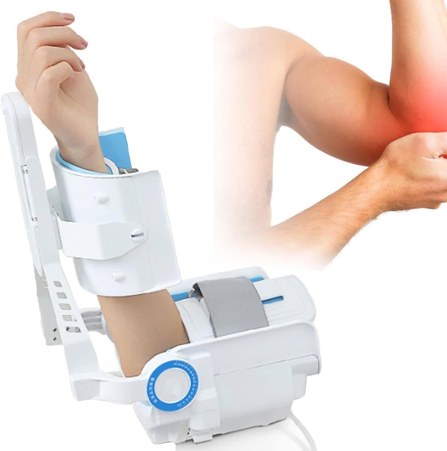 Electric Elbow Joint Rehabilitation Device,-5~150° Adjustable Post Op Elbow Brace Stabilizer Splint,Hinged Elbow Brace Arm Exerciser,for Arm Fracture