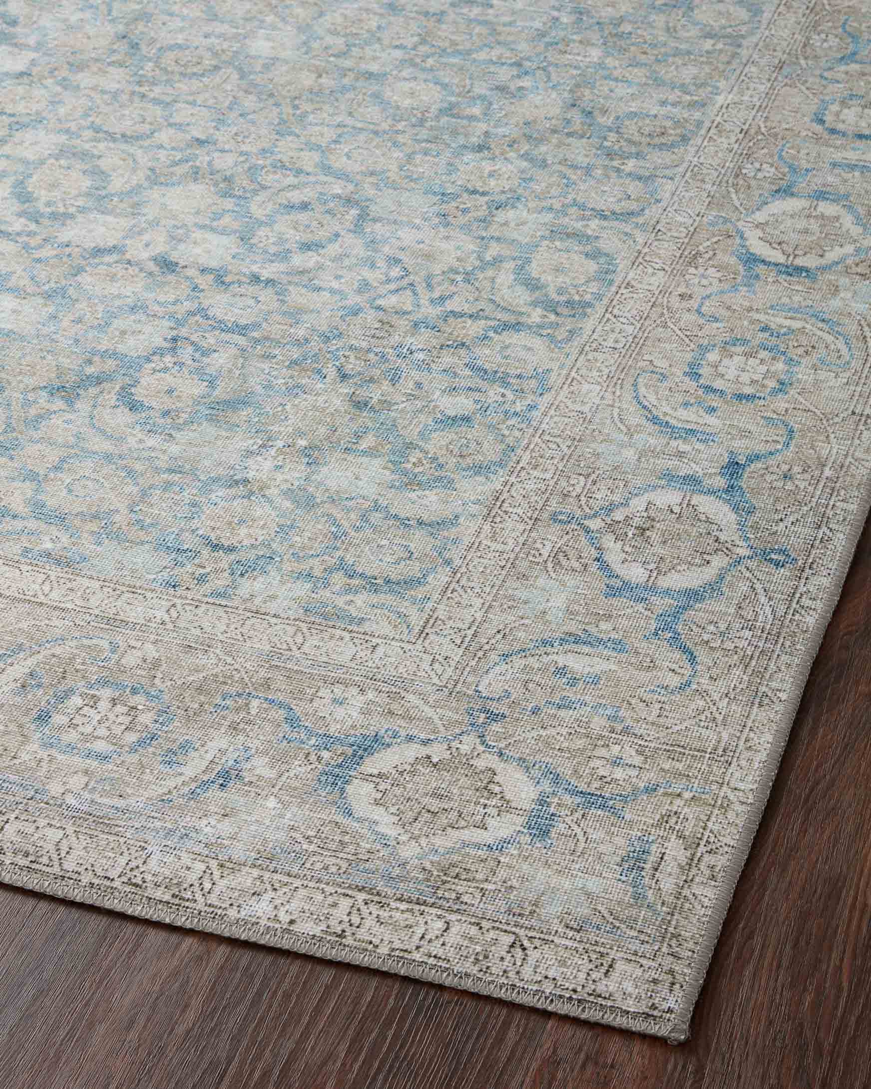 Loloi II Wynter Collection - Traditional Power Loomed Rug in Ocean & Silver (WYN-10)