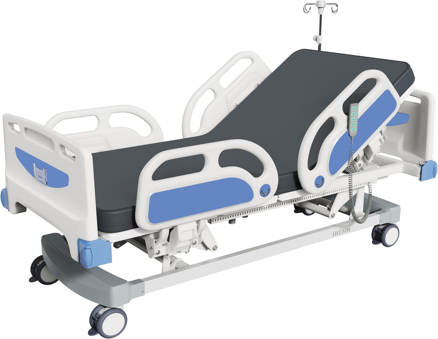 Advanced 5-Function Full Electric Hospital Bed,Adjustable Height Electric ICU Medical Bed for Home Use With 4.7