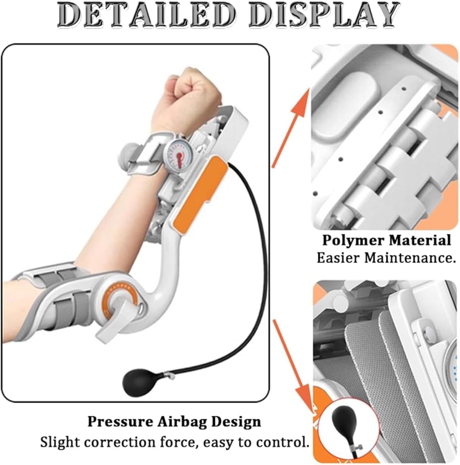 Elbow Joint Rehabilitation Device, Brace Elbow Brace Arm Exerciser, with Air Bag Pressurization and Angle Dial, Adjustable -15° to 150° Angle, For Stroke, hemiplegia, arm stiffnes
