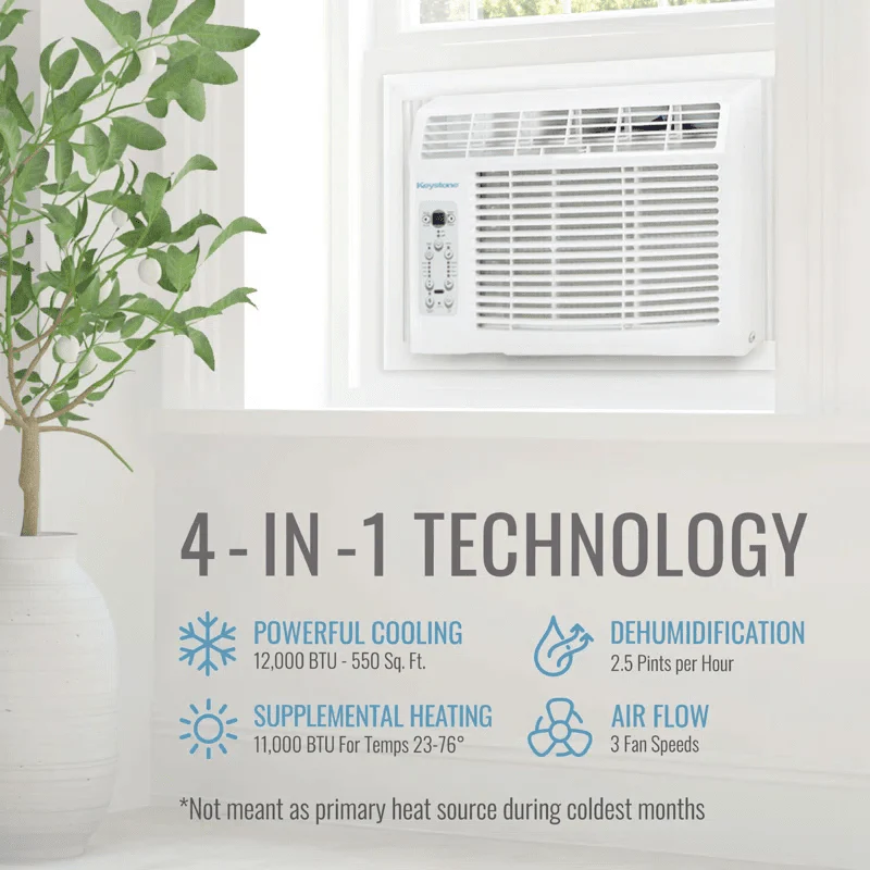 Keystone 12,000 BTU Window Air Conditioner w/ Heat