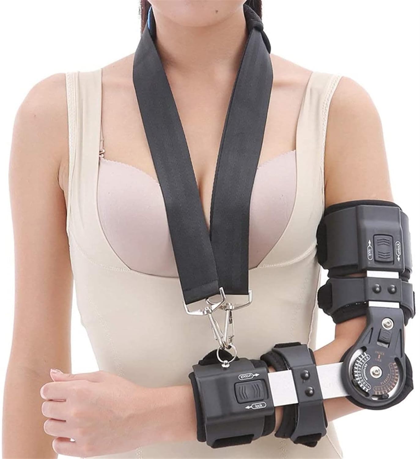 Elbow Brace Support Night Splint, Hinged Elbow Arm Adjustable Protector Elbow Sleeve For Tendonitis Arthritis Reduce Elbow Pain,Left