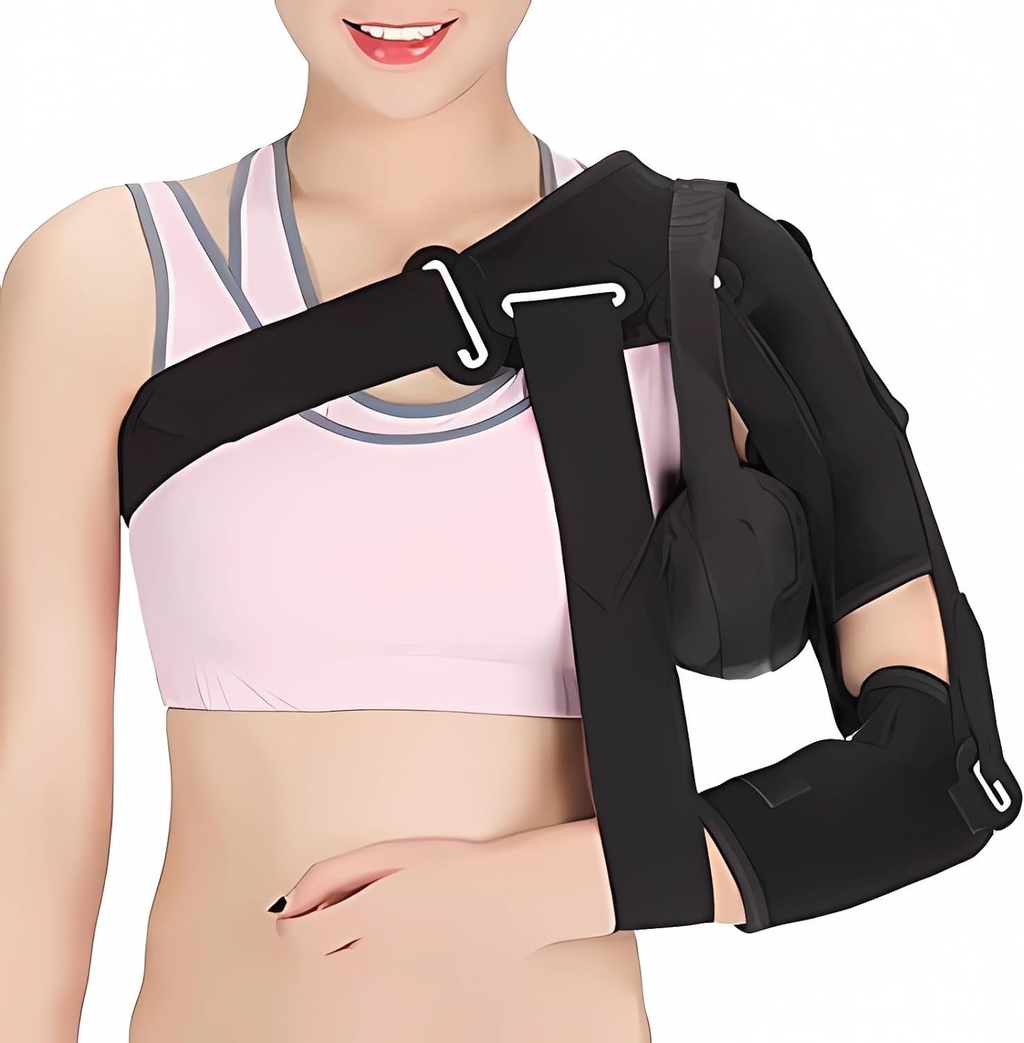 FoRes Shoulder Arm Stabilizer Shoulder Joint Fixed Shoulder Belt Adjustable Tightness Open Design With Detachable Shoulder Rest For Sore Shoulders, Frozen Shoulder, Sports Injuries