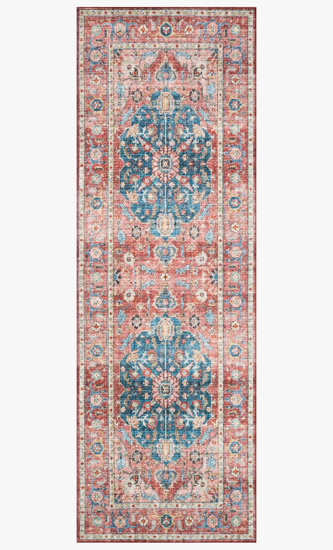 Loloi II Skye Collection - Traditional Power Loomed Rug in Brick & Ocean (SKY-05)