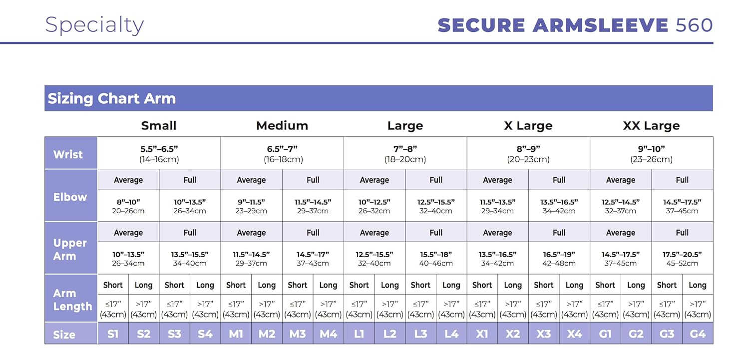 Sigvaris Men's Secure Armsleeve Dusty Rose G3 - XXLarge Full Short 15-20mmHg