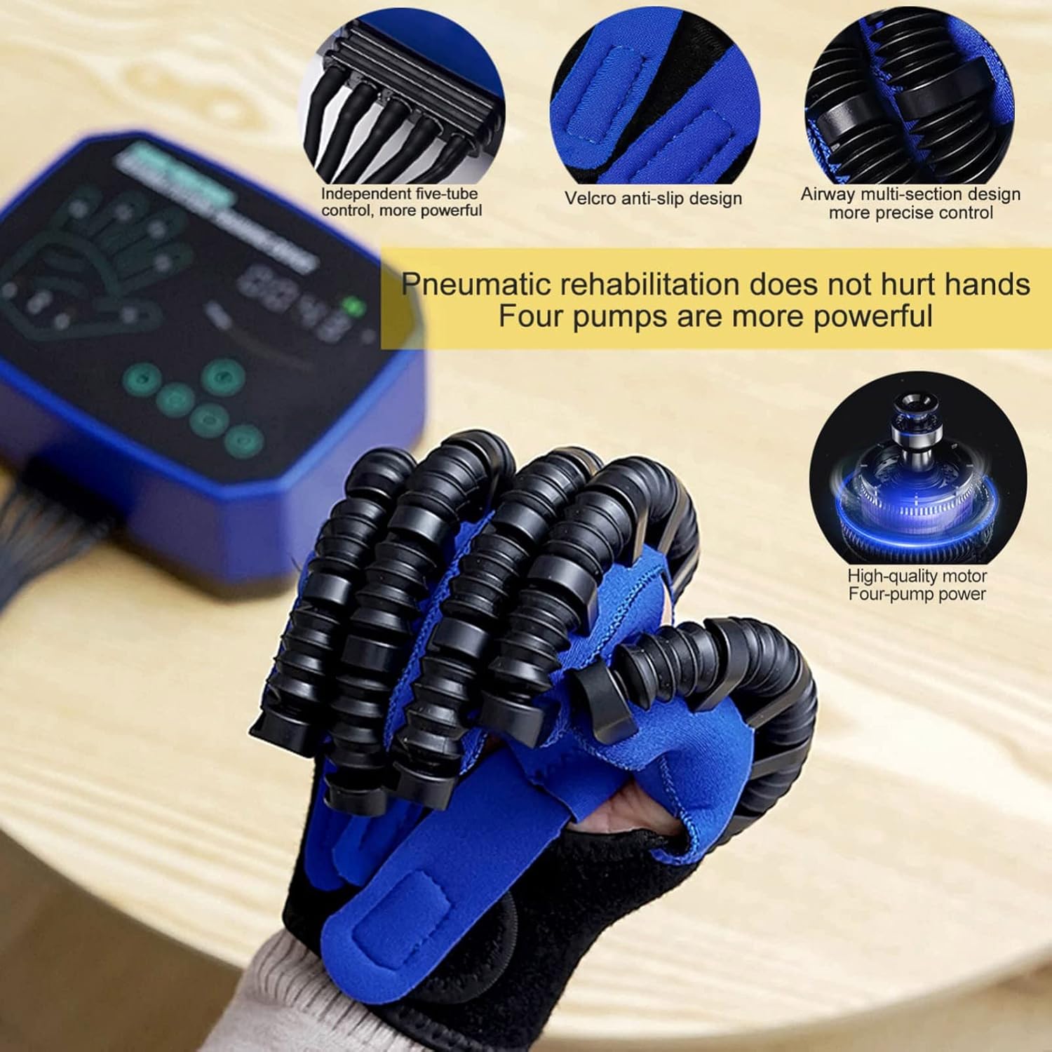 Rehabilitation Robot Gloves Finger Training Stroke Hand Splint Arthritis Stroke Hemiplegia Patient Finger Hand Function Recovery Exercise Equipment(Size:S Code,Color:Left Hand)
