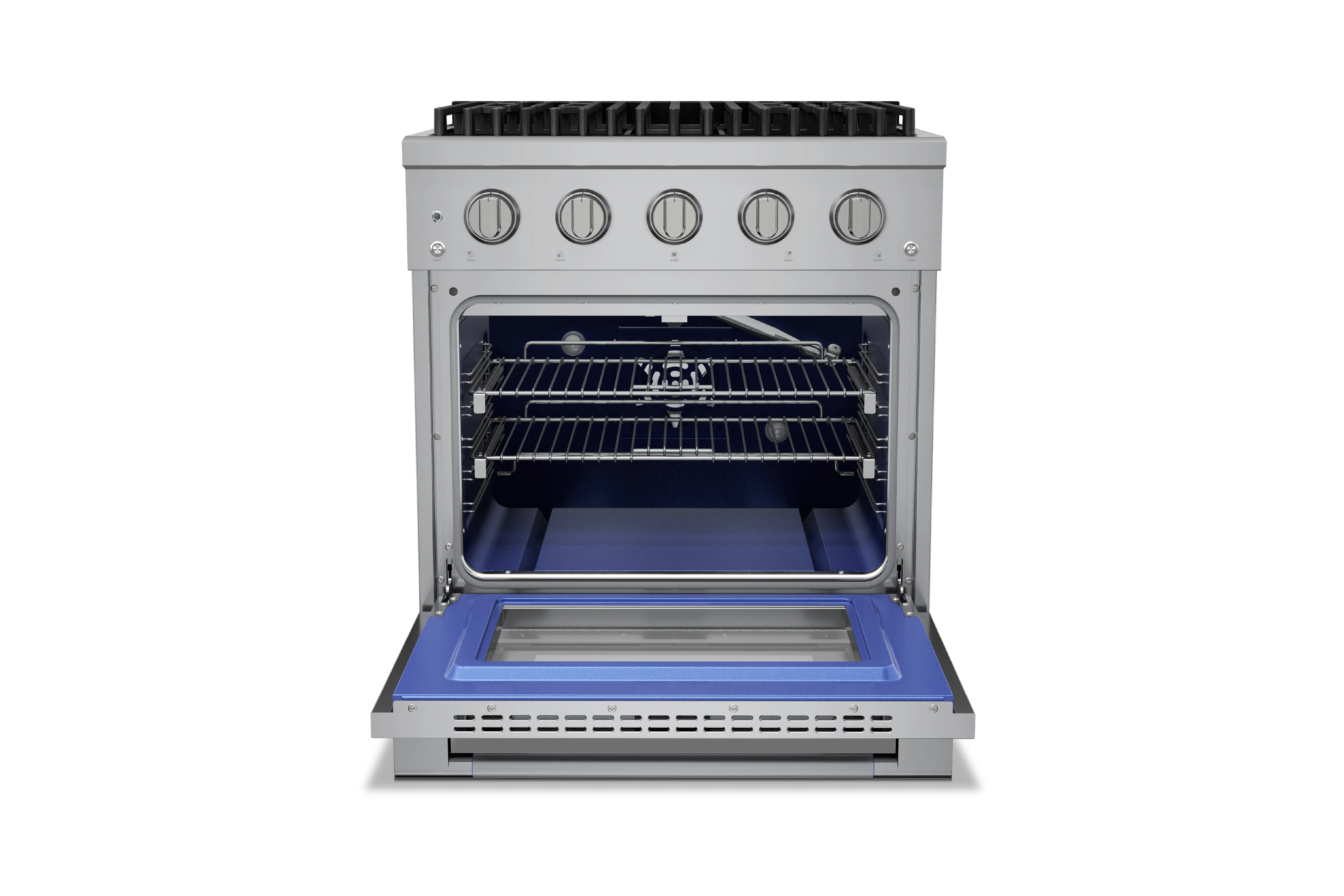 Hauslane HausPro Series 30-Inch Gas or Dual Fuel Range with 4 Burners and Convection Oven in Stainless Steel