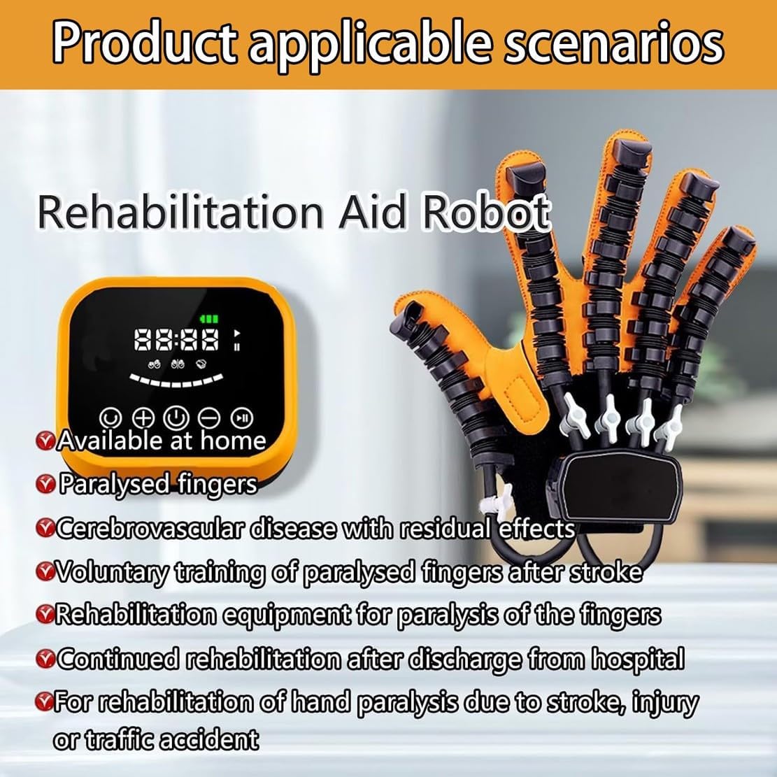 Rehabilitation Robot Gloves, Multi-Modal Rehabilitation Training Gloves, Portable Hemiplegia Finger Rehabilitation Trainer, Finger Splint for Hand Rehabilitation(A,Left Hand L)
