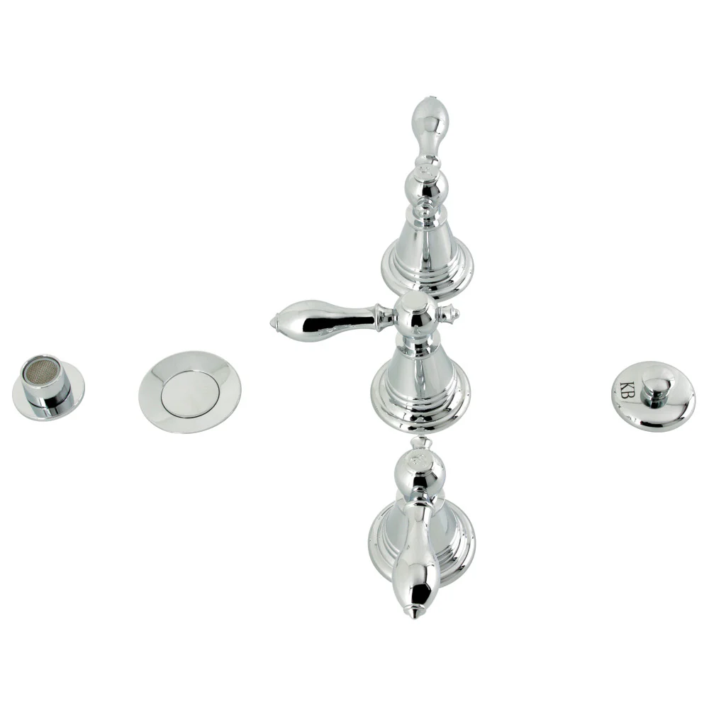 Kingston Brass Victorian Three-Handle Bidet Faucet with Brass Pop-Up, Polished Chrome (KB321AL)