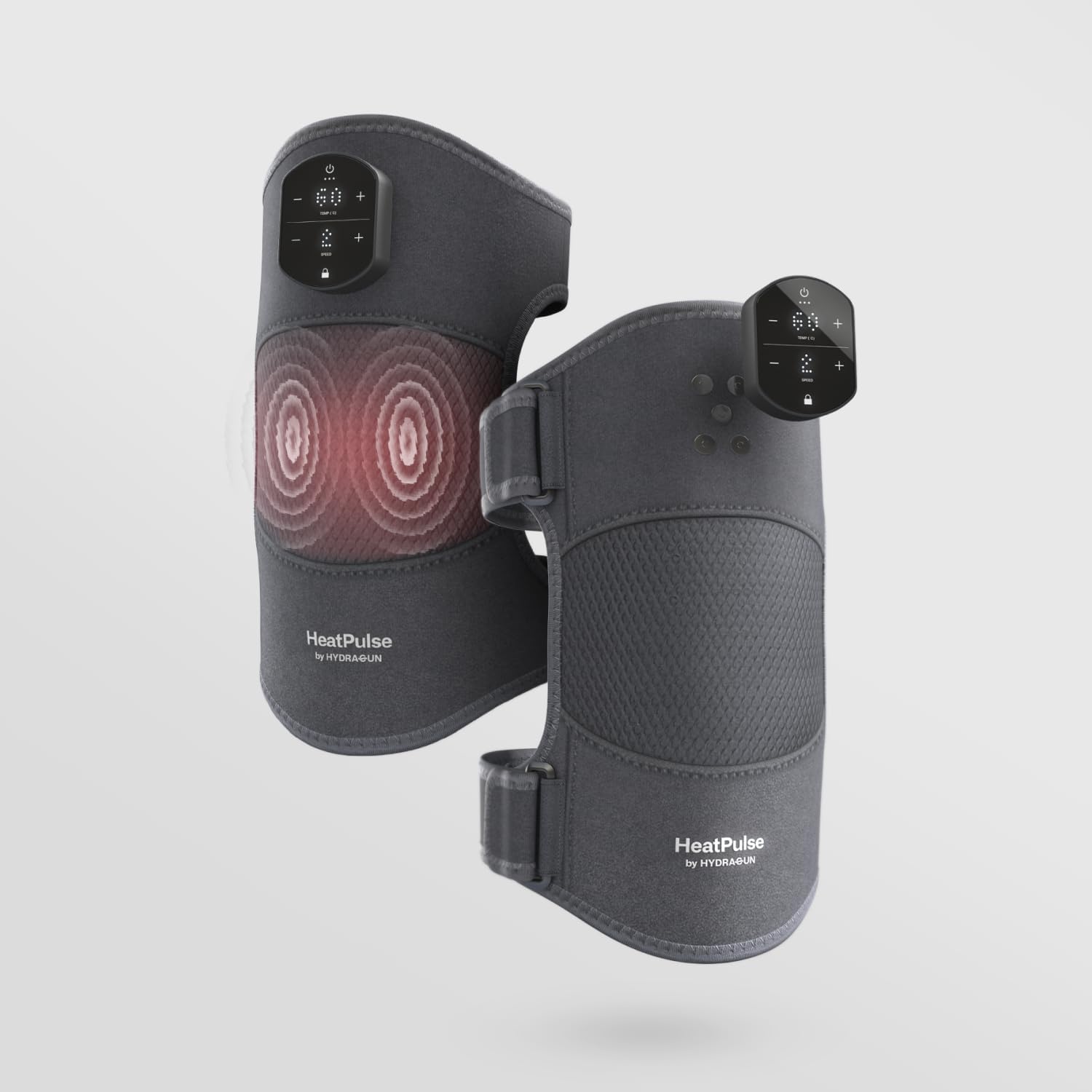 HYDRAGUN HeatPulse Knee Massager with Heat and Compression - Knee Pain Relief Products for Arthritis - Heated Knee Massager for Pain Relief Deep Tissue - Versatile Leg, Calf, Shoulder, Elbow Massager