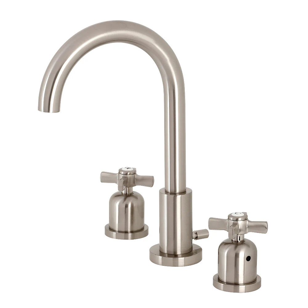 Kingston Brass Millennium Widespread Bathroom Faucet with Brass Pop-Up, Brushed Nickel (FSC8928ZX)