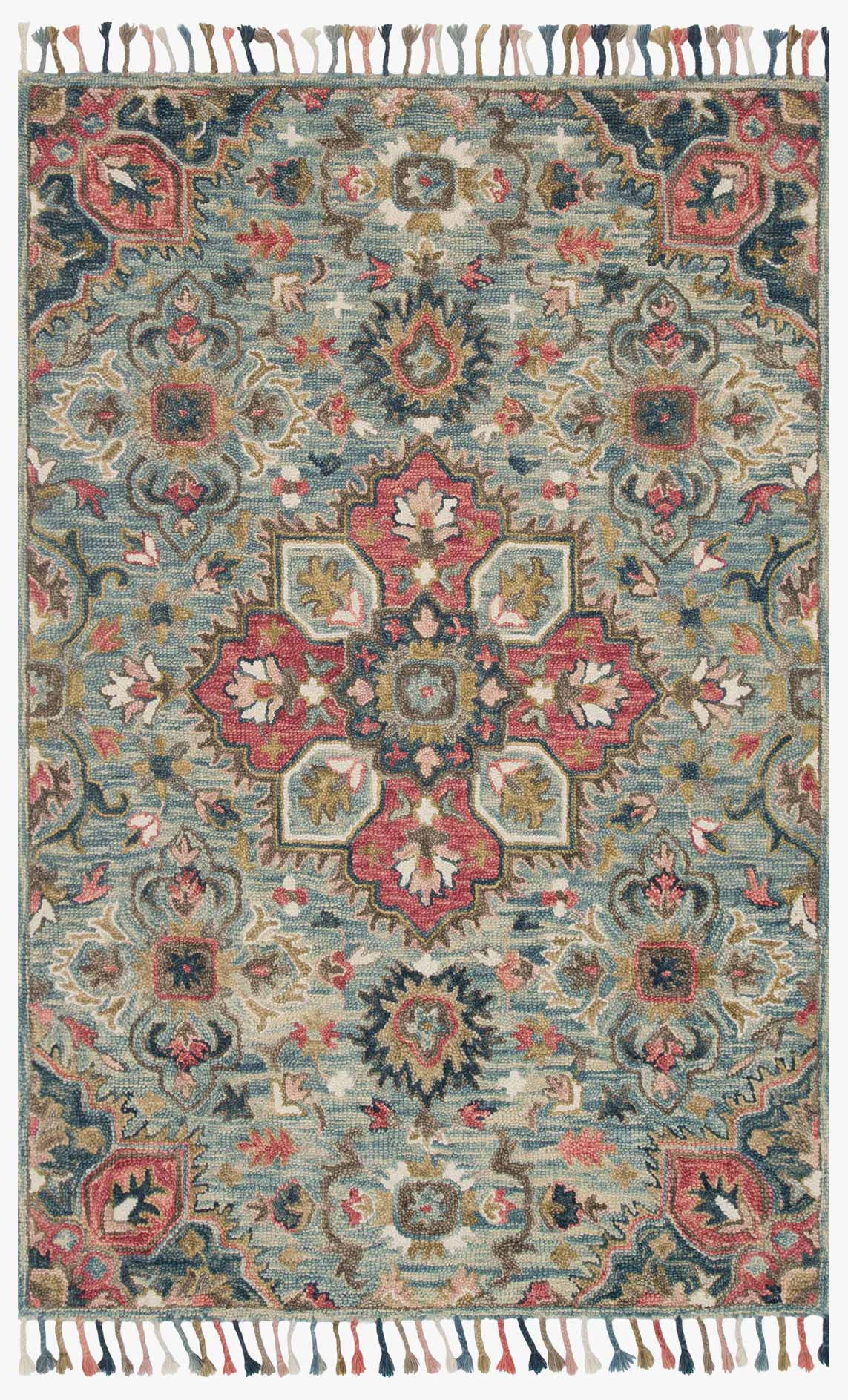 Loloi Zharah Collection - Transitional Hooked Rug in Light Blue (ZR-13)