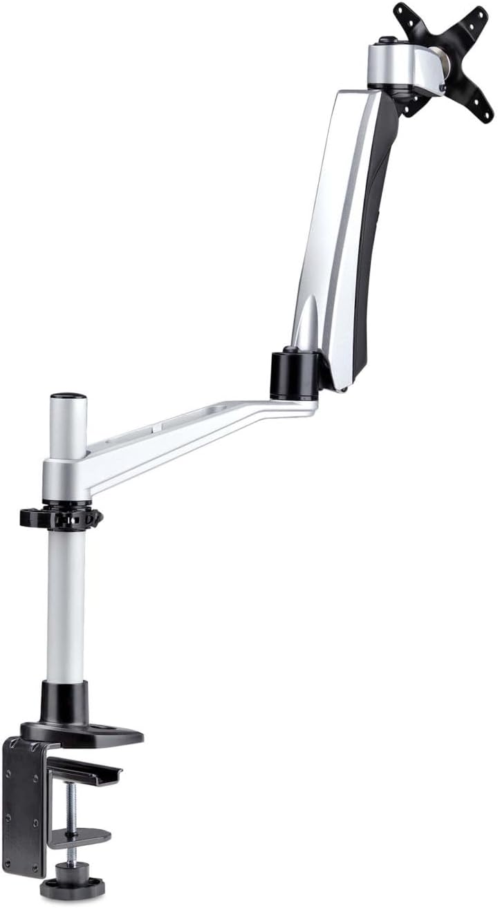 StarTech.com Desk Mount Monitor Arm for 27in 16:9 or 30in 21:9 Ultrawide Screens, VESA 75x75/100x100, Mechanical Spring Arm, TAA