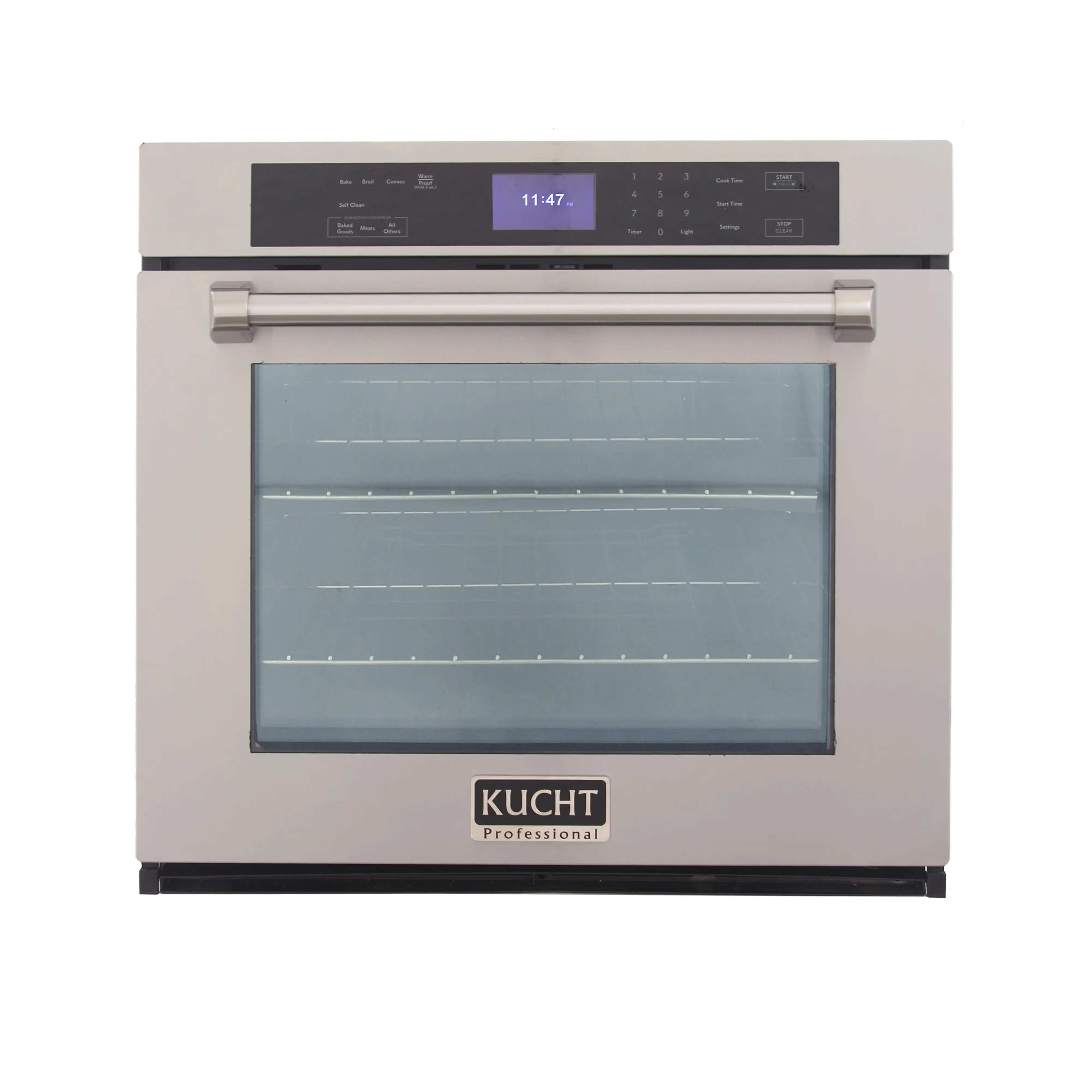 Kucht 30-Inch Single Electric Wall Oven with True Convection and Self-Cleaning in Stainless Steel (KWO310)