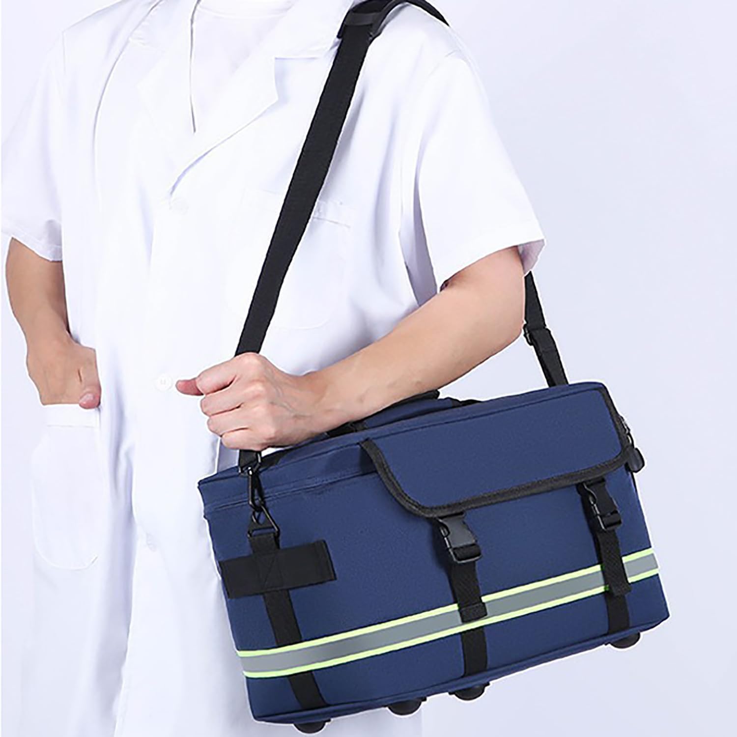 First Aid Bag Home Health Nurse Bag Empty, Professional Medical Bag Emergency Responder Trauma Bag Portable Medical Supplies Shoulder Bag, Ideal for EMT, EMS, Paramedics, Bag Only(F)