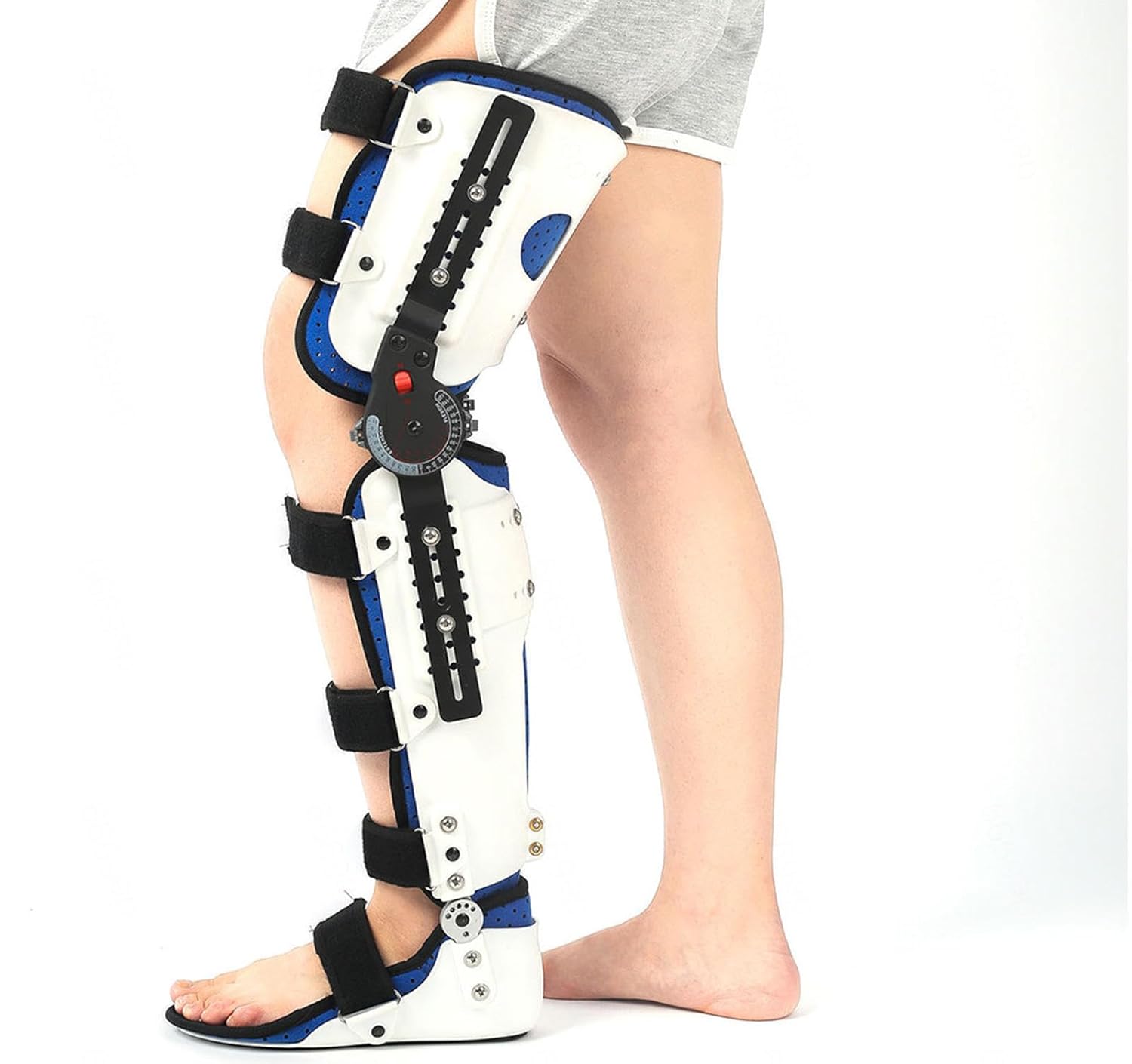 VIDECOR Knee Brace Immobilizer Brace Knee Ankle Foot Orthosis Hip Abduction Orthosis Adjustable Fixed Limb Orthosis Before and After Surgery Splint Post Op Immobiliser,rightL