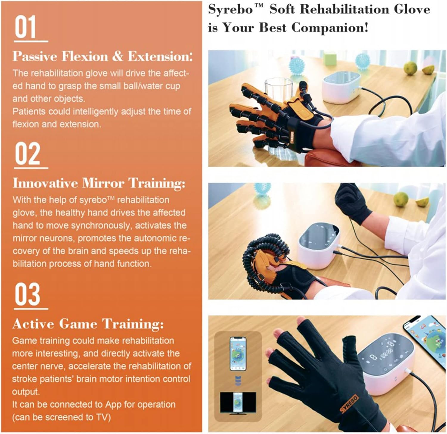 Physical Therapy Equipment Soft Robotic Hand Recovery Machine for Stroke Finger Orthotics Trainer with Single Finger Training,for Stroke Hemiplegia Patients Tendons Exercise,RightHand-7age(child)