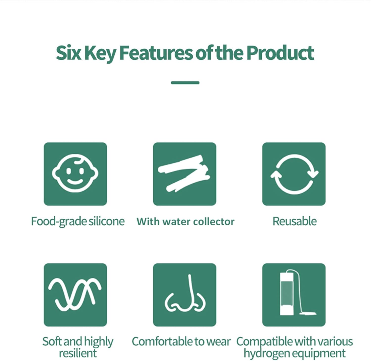 Hydrogen Nasal Cannula, 6.5 FT Ultra Soft & Crush Resistant Tubing, Reusable, Includes Water Trap Collector, for Home Use, 20pcs