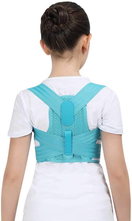 Adjustable Children Posture Corrector Back Support Belt Kids Orthopedic Corset for Kids Spine Back Lumbar Shoulder Braces(Blue,Medium-M)