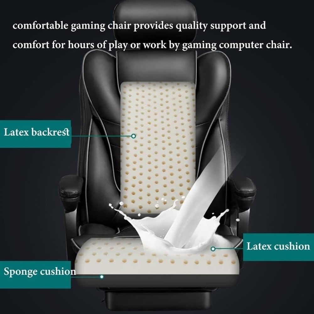 Ergonomic Executive Office Chair with Foot Rest, Gaming High Back Design, Lumbar Support, Adjustable PU Leather, Task Chair with Arms - Ideal for Office Work and Gam(Pink-One Size