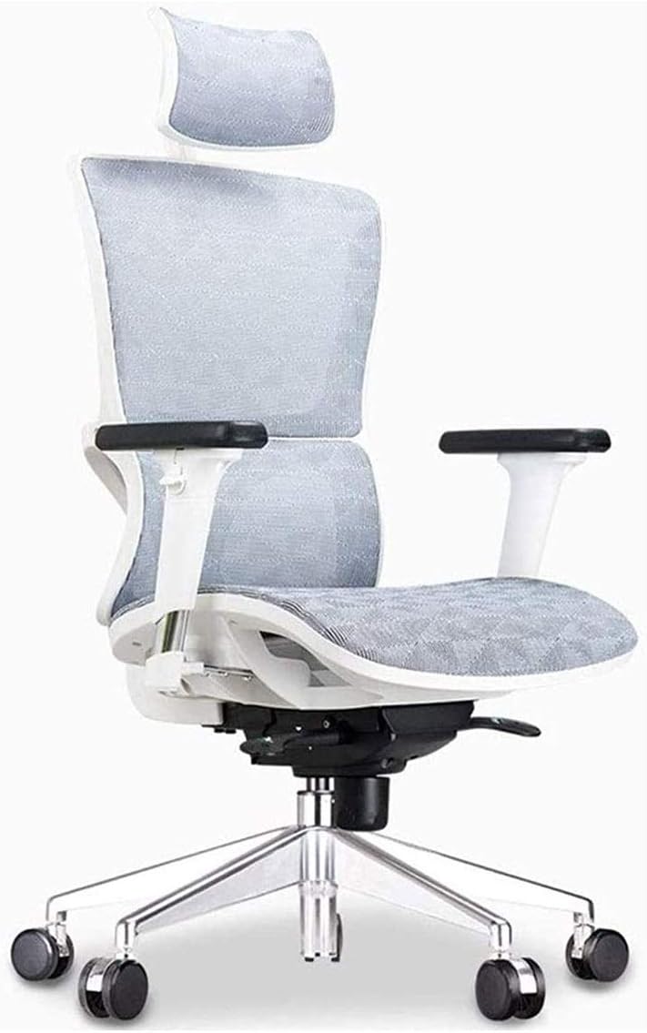 Commercial Ergonomic High Back Executive Mesh Chair, with Adjustable Lumbar Support, Headrest and 3D Armrests Configure Chassis Functions (C One Size)