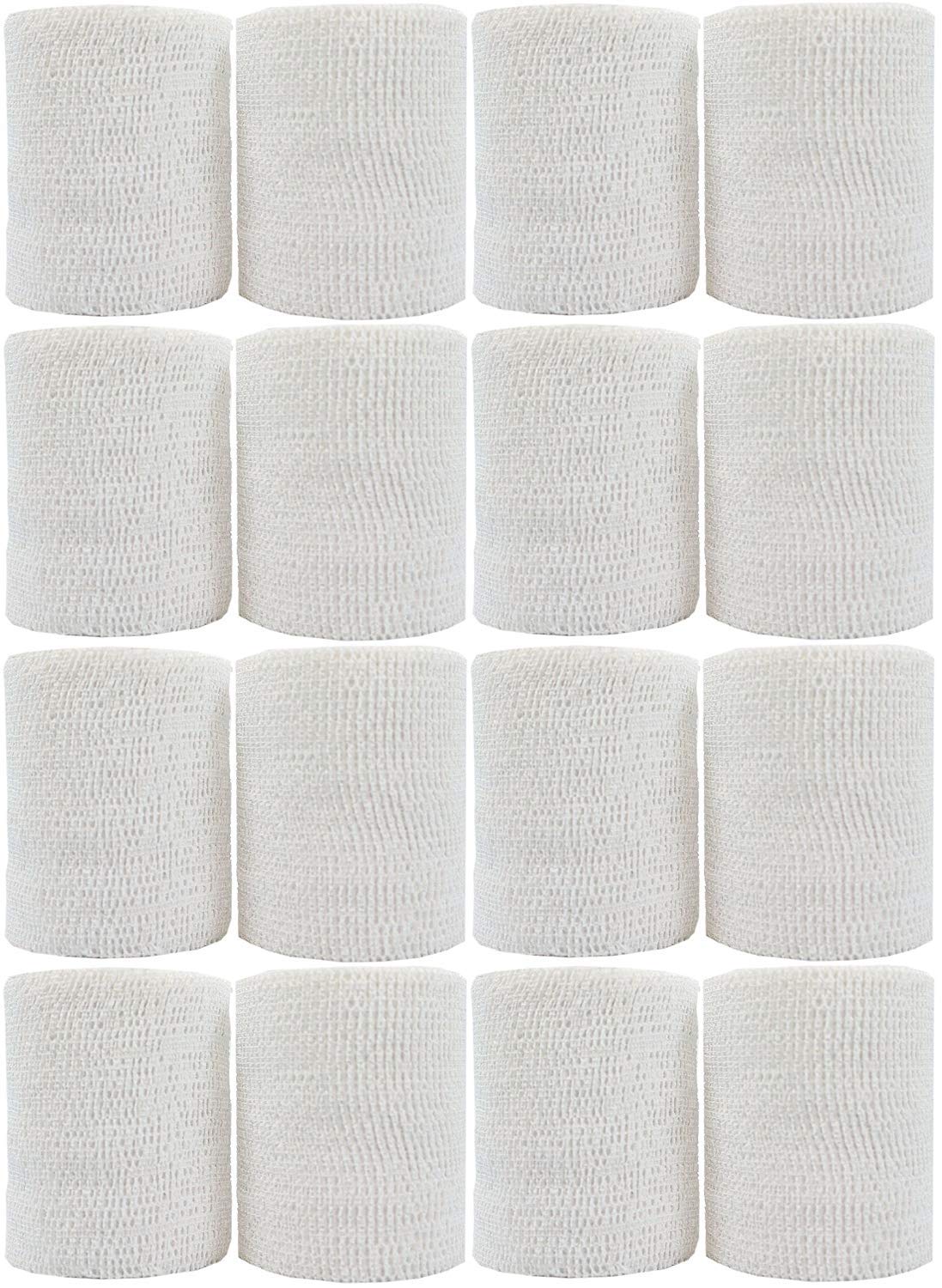 PowerFlex Self Adherent Tape, Latex, Athletic Tape, White, 3