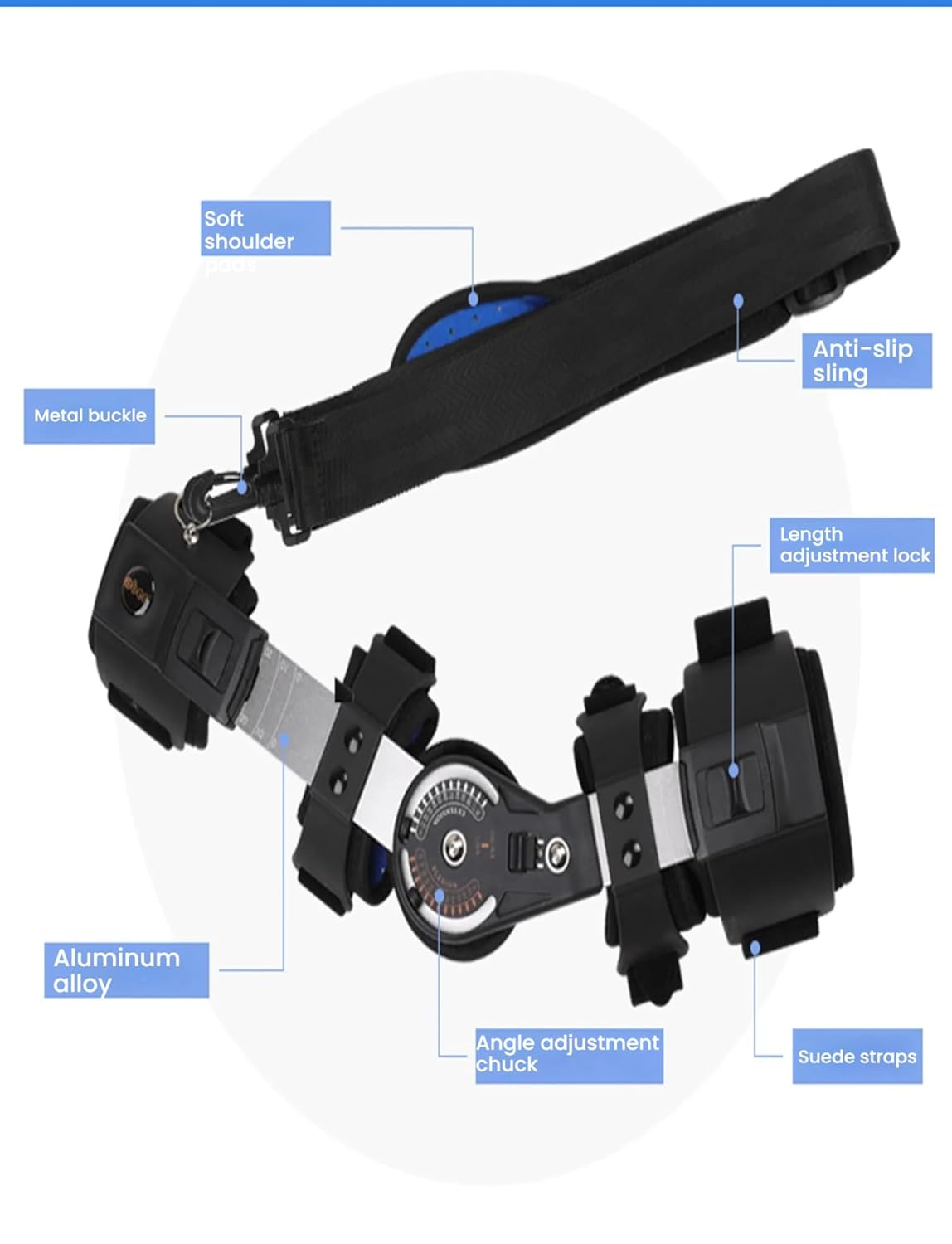 Hinged Elbow Brace Hinged Support Sling Stabilizer for Dislocated Arm Post Op Elbow Brace Stabilizer Splint Arm Orthosis Injury Recovery Support Surgery Injury Recovery(Left)