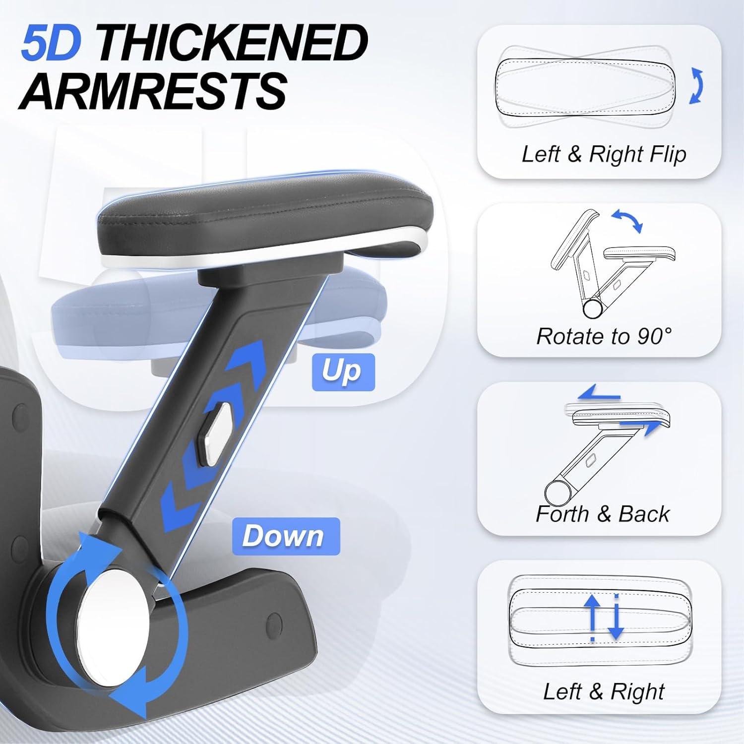 750lbs Ergonomic Office Chair,Upgrade Big and Tall Office Chairs for Heavy People,Mesh High Back Desk Chair with 5D Flip Arms Large Wheels,Adjustable Headrest & Lumbar Support,Wide Chairs