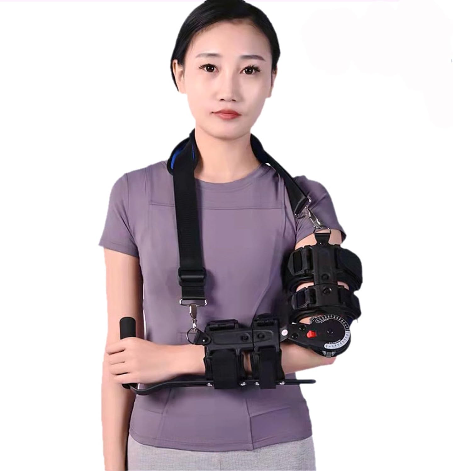 SFKLYU Hinged Elbow Brace Post Op Elbow Brace with Strap Adjustable Elbow Immobilizer Injury Recovery Support Arm Sling for Sling Arm Injury Recovery,Left