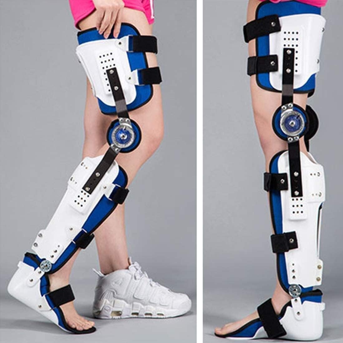 Hinged ROM Knee Brace Adjustable ROM Ankle Knee Immobilizer Braces Orthopedic Leg Stabilizer for ACL, Ligament, Sports Trauma, Sprains