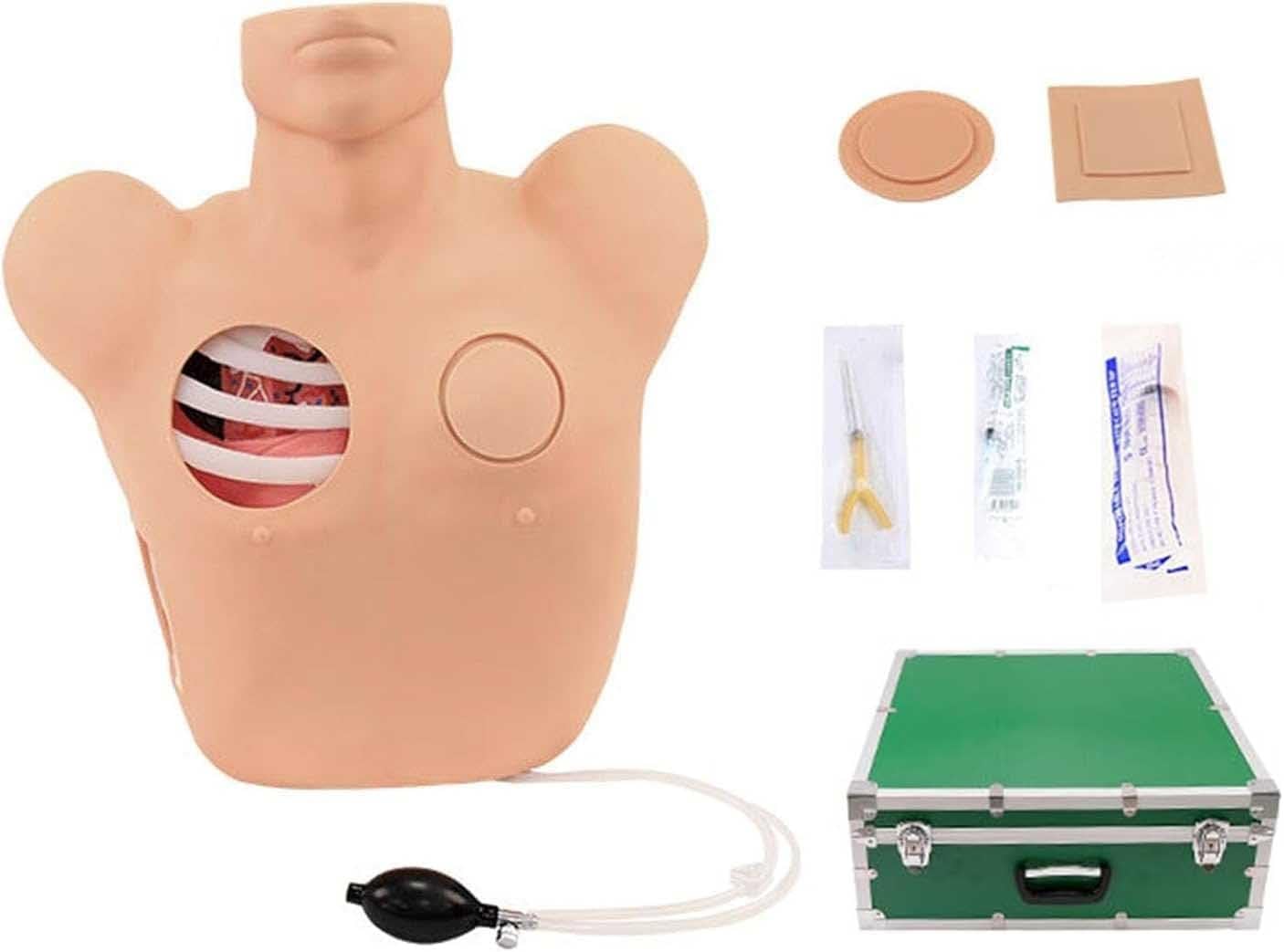 Patient Care Simulator, Thoracentesis and Drainage Model, Thoracentesis Training Manikin, PVC Anatomical Model, Pneumothorax and Liquid Chest Closed Drainage Operation Training Teaching Model.